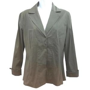 AKRIS DARK BROWN STRETCHY COTTON BLEND TOP BLOUSE S